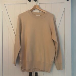 Sandro beige sweater with pearl